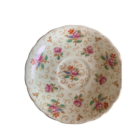Vintage Victoria C & E Bone China English Rose Teacup & Saucer Chintz England - Picture 9 of 13